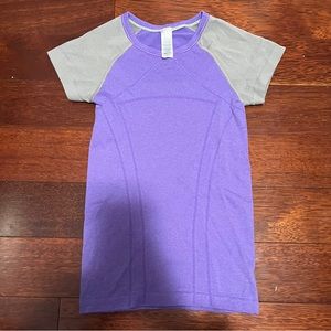 Purple and grey ivivva short sleeve tee shirt